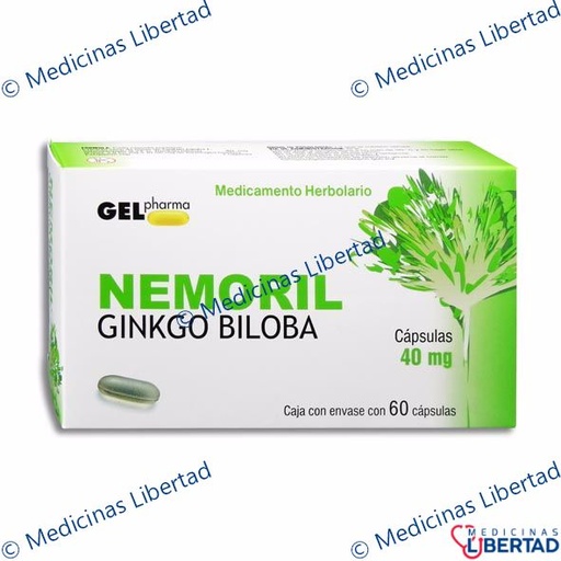 [7503002047637] NEMORIL GINKGO BILOBA 40MG CAPSULAS  C/30