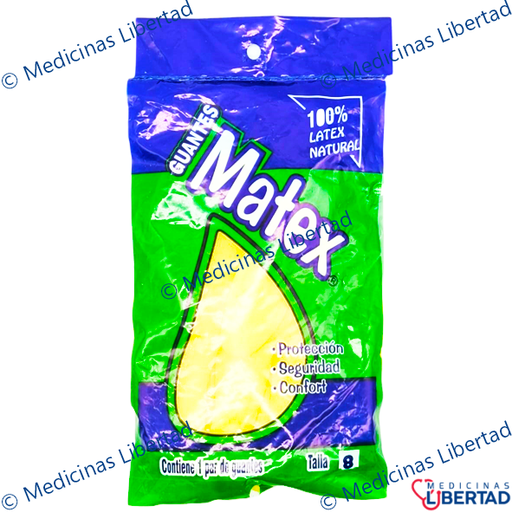 [7503027849018] GUANTE DOMESTICO MATEX N.8 MEDIANO (ROJO) 1PZ
