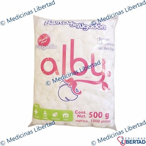 [7503010569077] ALGODON TORUNDA ALBY BOLSA 500 G