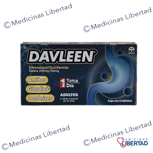 [7506313800205] DAVLEEN ( Albendazol / Quinfamida ) TAB C/2