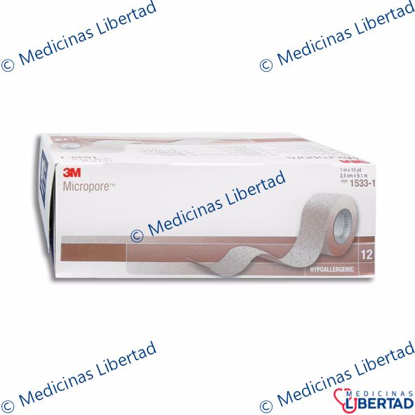 CINTA MICROPOROSA PIEL 3M 2.5CM Caja c/12