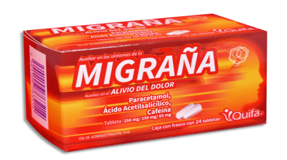 PARACETAMOL AC ACETILSALICILICO CAFEINA QUIFA TAB C/24