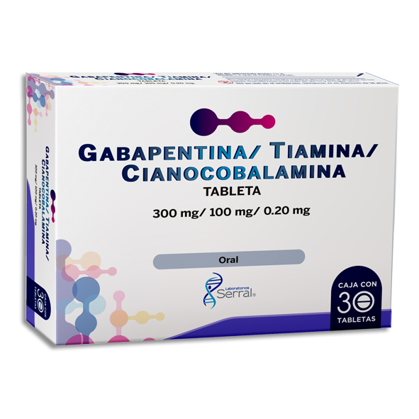 GABAPENTINA/ TIAMINA/ CIANOCOBALAMINA SERRAL  TAB C/ 30