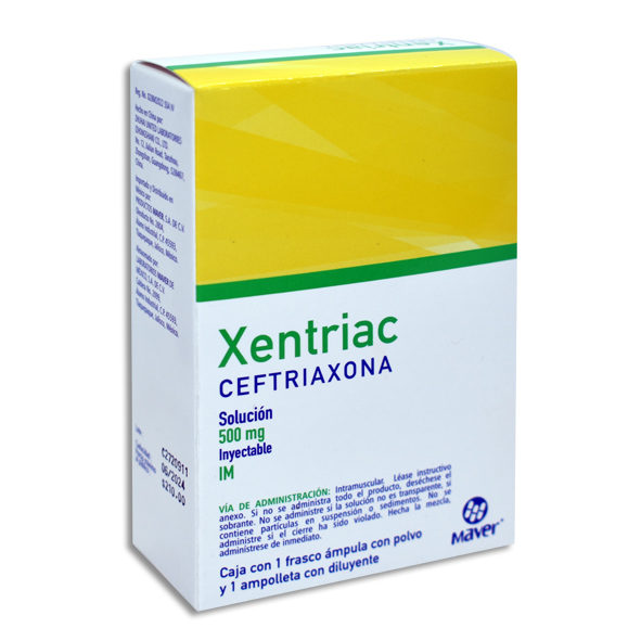 XENTRIAC (CEFTRIAXONA) 500MG IM C/1 INY.
