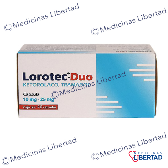 LOROTEC - DUO ( KETOROLACO , TRAMADOL) 10MG / 25MG C/40 CAPS
