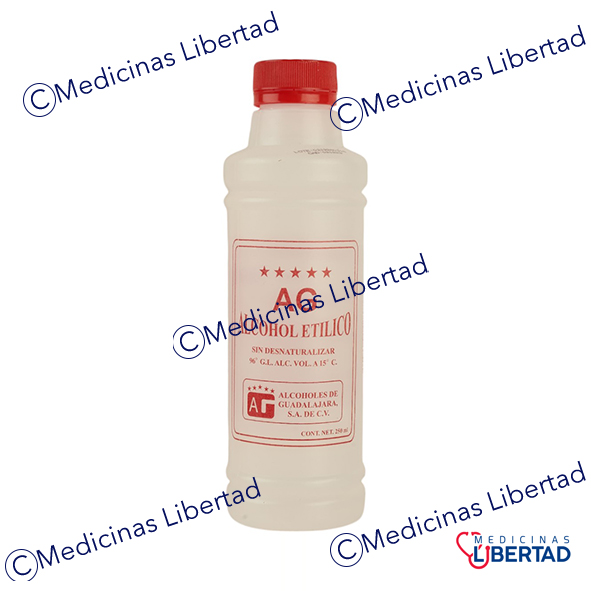 ALCOHOL AG  96°  ROJO 250 ML