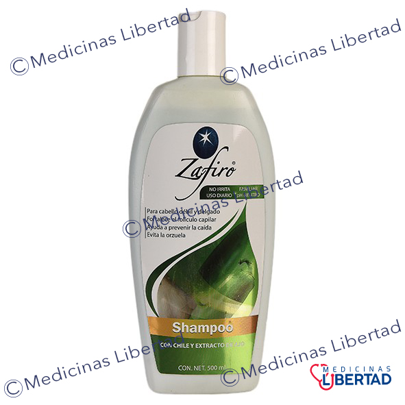 SHAMPOO ZAFIRO CHILE C/500ML
