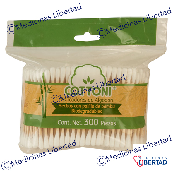 APLICADORES DE ALGODON COTTONI BOLSA C/300