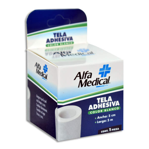 TELA ADHESIVA ALFA MEDICAL 5CMX5M Caja c/1