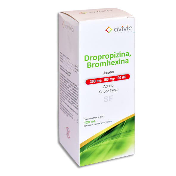 DROPROPIZINA, BROMHEXINA ADULTO AVIVIA Jarabe 120ml
