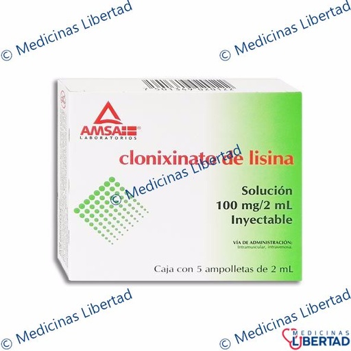 [7501349020122] CLONIXINATO DE LISINA AMSA - Solucion Inyectable - c/5