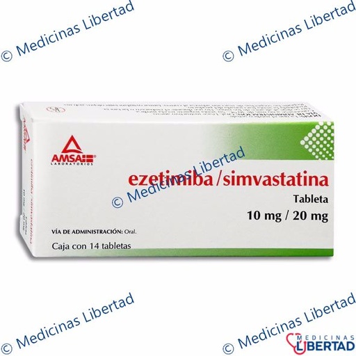 [7501349024533] EZETIMIBA SIMVASTATINA AMSA TABLETAS C/14