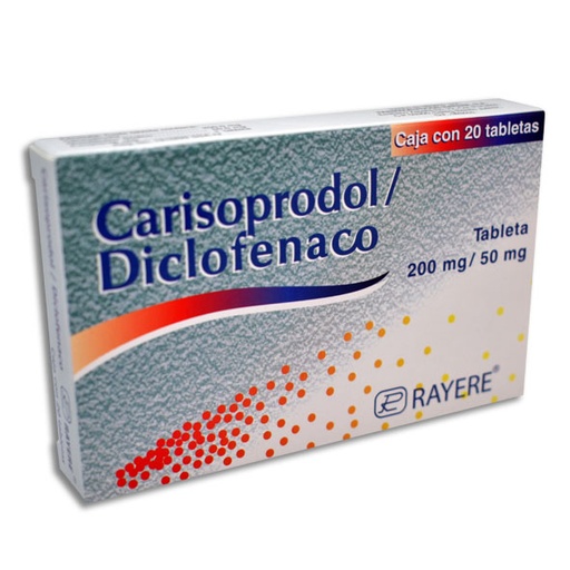 [7502003381610] CARISOPRODOL / DICLOFENACO RAYERE Tabletas c/20