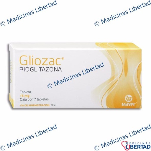 [7502009745034] GLIOZAC 15 MG Tabletas c/7