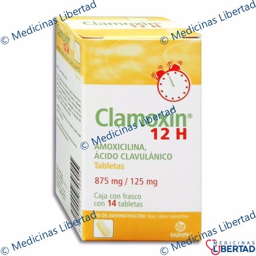 [7502009746055] CLAMOXIN 12H 875MG/125MG TABLETAS C/14