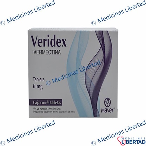 [7502009747366] VERIDEX 6MG TABLETAS C/4