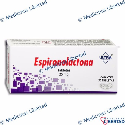 [7502216805798] ESPIRONOLACTONA ULTRA 25MG TABLETAS C/30