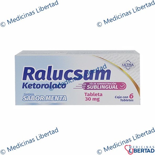[7502216808119] RALUCSUM (KETOROLACO) SL SABOR MENTA TAB C/6