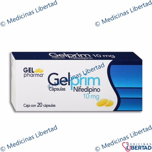 [7502227425039] GELPRIM NIFEDIPINO GELPHARMA Capsulas c/20
