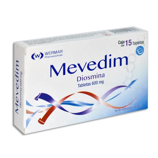 [7502240450827] MEVEDIM (DIOSMINA) 600MG TABLETAS C/15