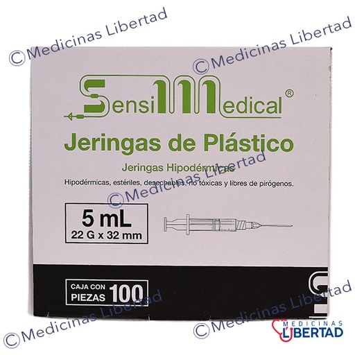 [7506022300843] JERINGA 5ML 22X32 NEGRA SENSIMEDICAL C/100