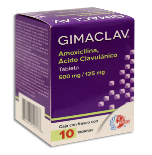 [780083149178] GIMACLAV 500/125MG Tabletas c/10