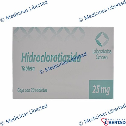 [7506494600410] HIDROCLOROTIAZIDA 25MG SCHOEN TABLETAS C/20