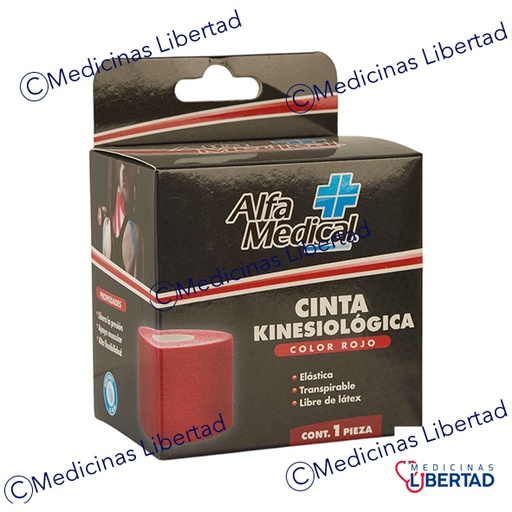 [7502275701284] CINTA  KINESIOLOGICA 5CMX5M ROJO CAJA C/1