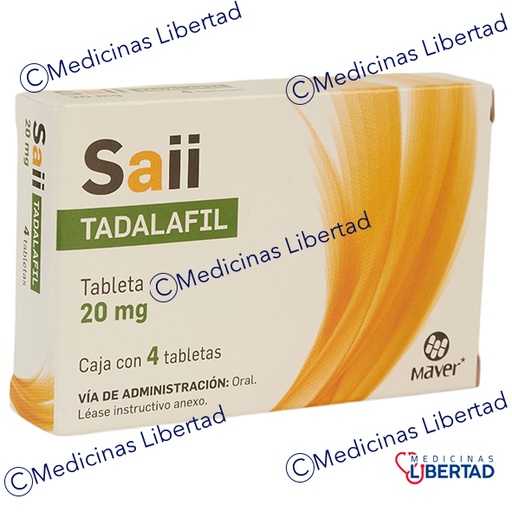 [7502009748875] SAII(TADALAFIL) 20 MG C/4 TABLETAS 