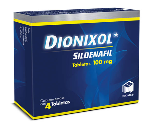 [7501573904786] DIONIXOL (SILDENAFIL) 100 MG C/4 TABLETAS 
