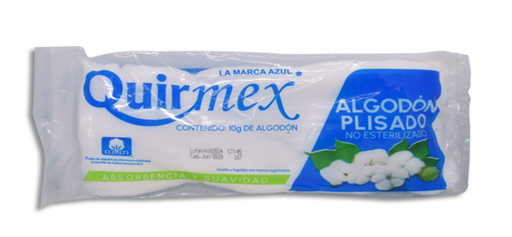 [7506552900087] ALGODON ABSORBENTE PLISADO QUIRMEX Bolsa 10 g