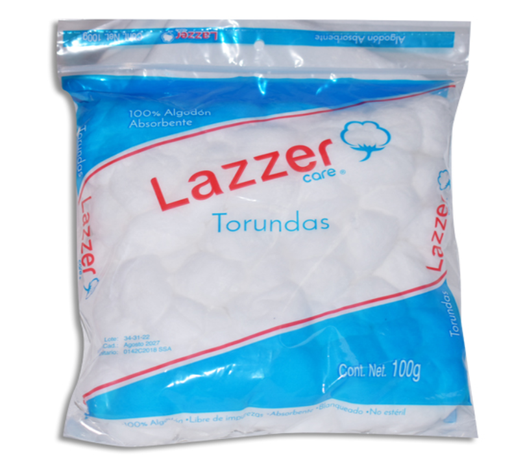 [7503013836015] ALGODON TORUNDAS LAZZER Bolsa 100 gr