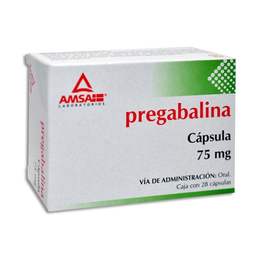[7501349025943]  PREGABALINA 75MG AMSA Capsulas c/28