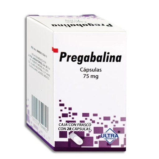 [7502216799813]  PREGABALINA 75MG ULTRA Capsulas c/28