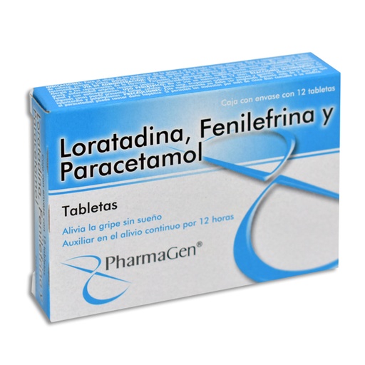 [7501299370360]  LORATADINA / FENILEFRINA / PARACETAMOL PHARMAGEN Tabletas c/12