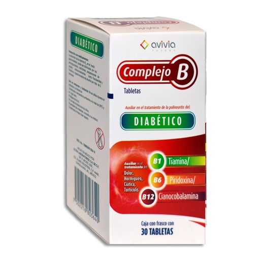[7502216803640] COMPLEJO B DIABETICO AVIVIA Tabletas c/30