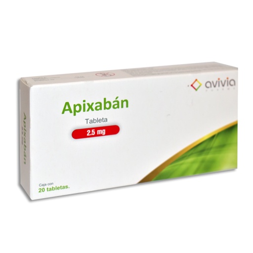 [7506513600957] APIXABAN 2.5MG AVIVIA Tabletas c/20
