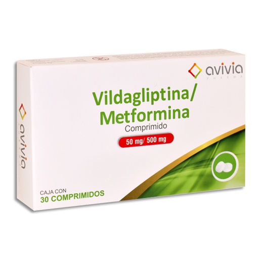 [7503049078175]  VILDAGLIPTINA/METFORMINA 50/500MG AVIVIA Comprimidos c/30
